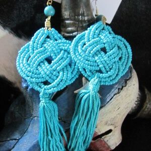 CRAZY TRAIN TURQUOISE CATTYWAMPUS EARRINGS ALL BEA